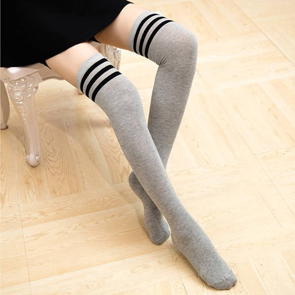 Striped Cotton Femboy Thigh Highs