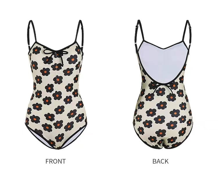 Sexy Floral Backless One Piece Swimsuit