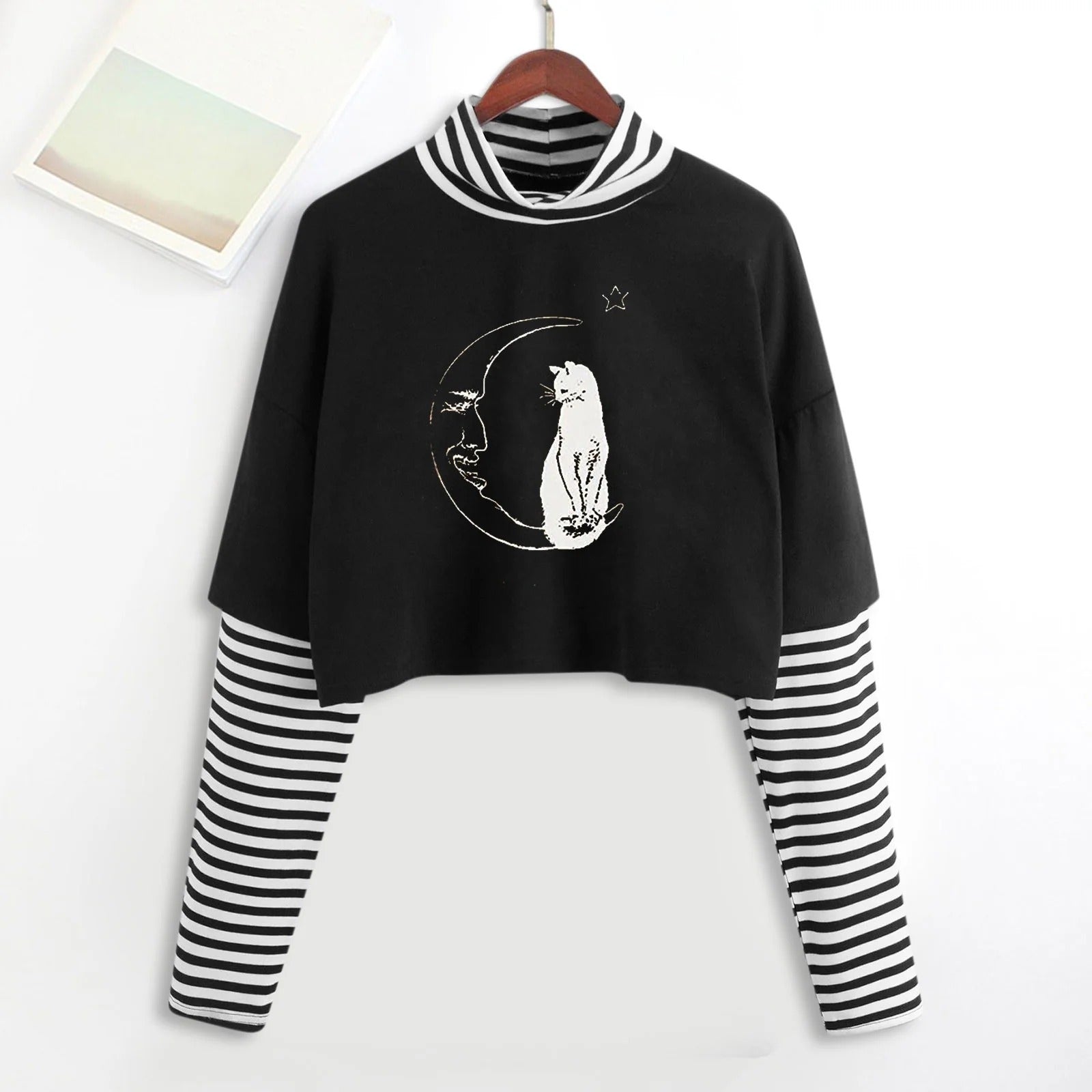 Whimsical Pullover Long Sleeve Crop Top