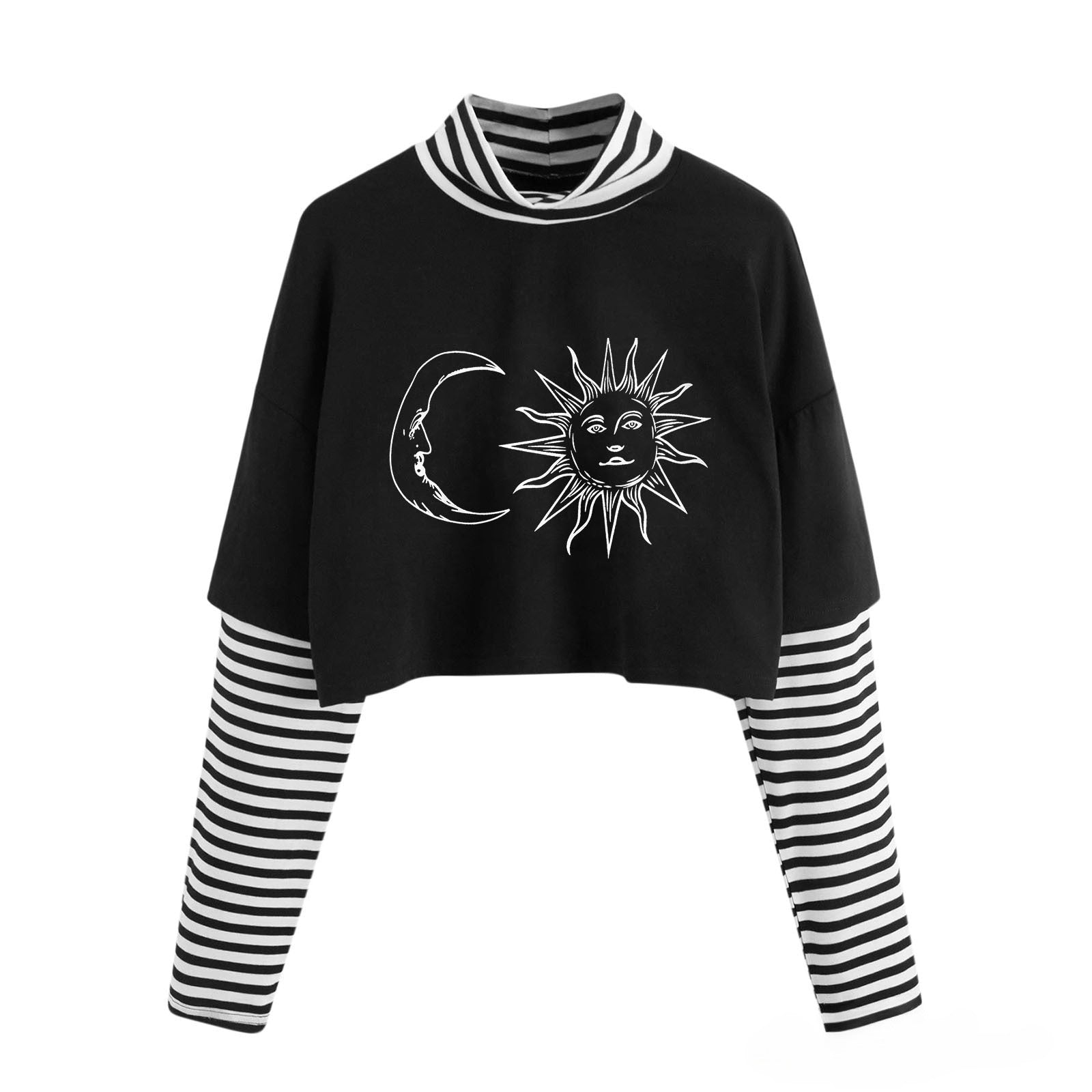Whimsical Pullover Long Sleeve Crop Top