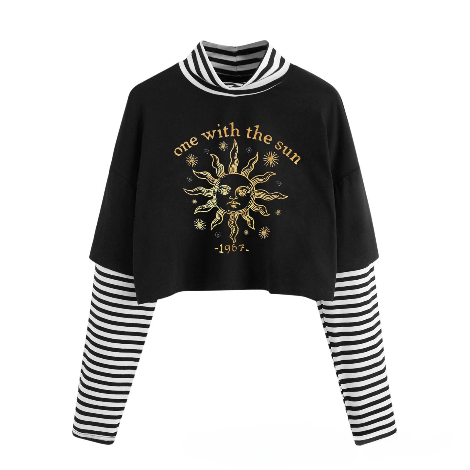 Whimsical Pullover Long Sleeve Crop Top