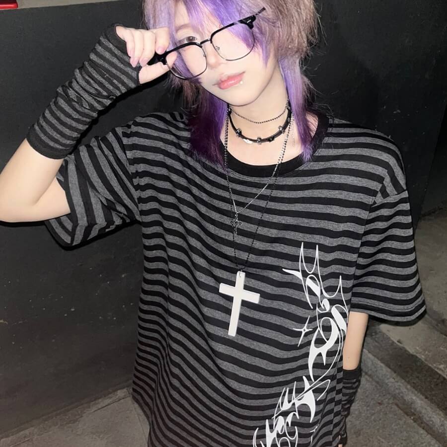 Thorns Striped Oversize T-shirt