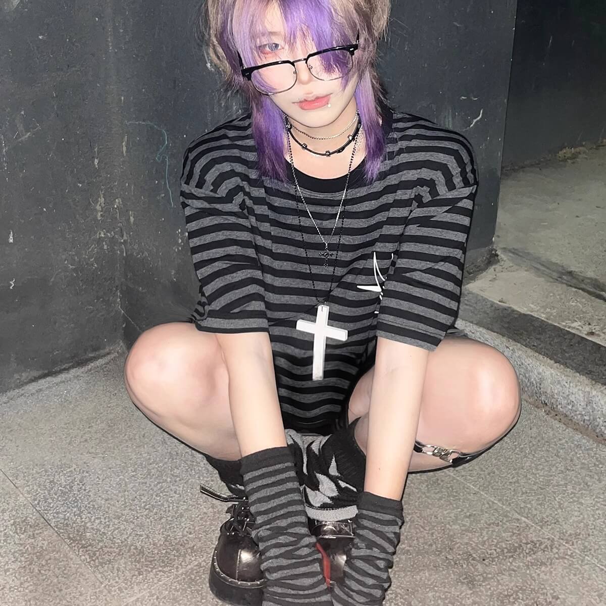 Thorns Striped Oversize T-shirt