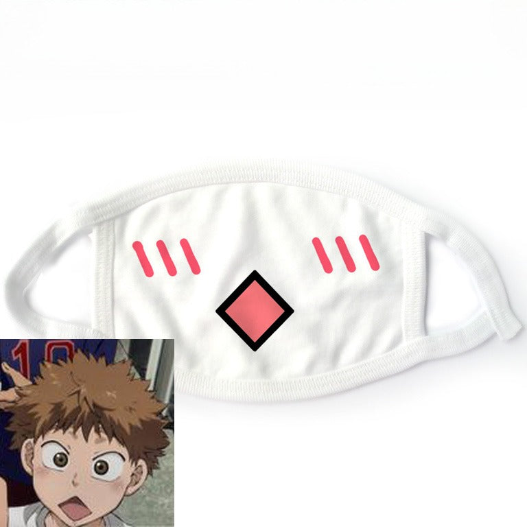 White Kawaii Kaomoji Femboy Mask