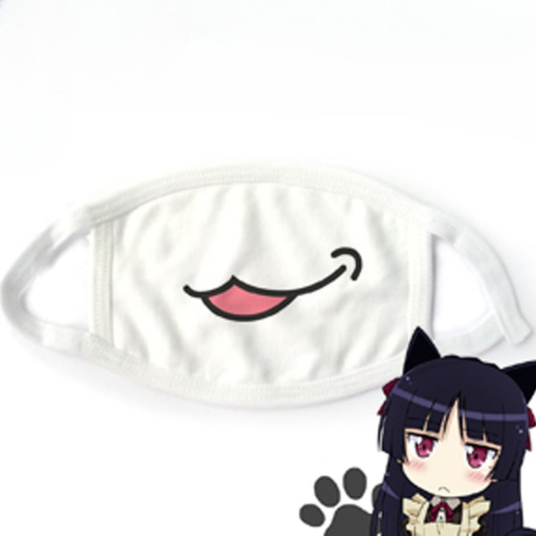 White Kawaii Kaomoji Femboy Mask