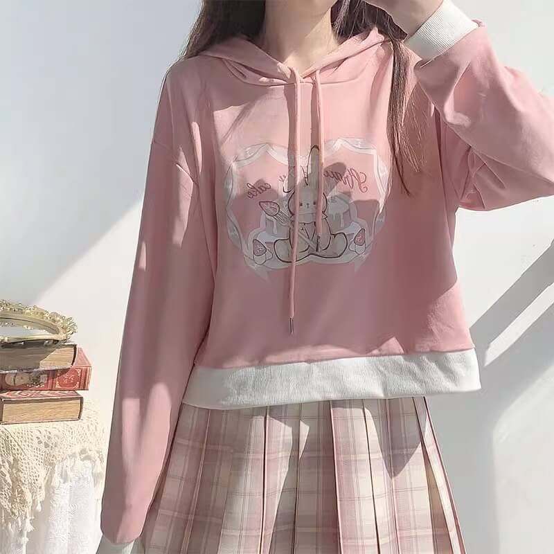 Sweet Bunny Cake Short Hoodie