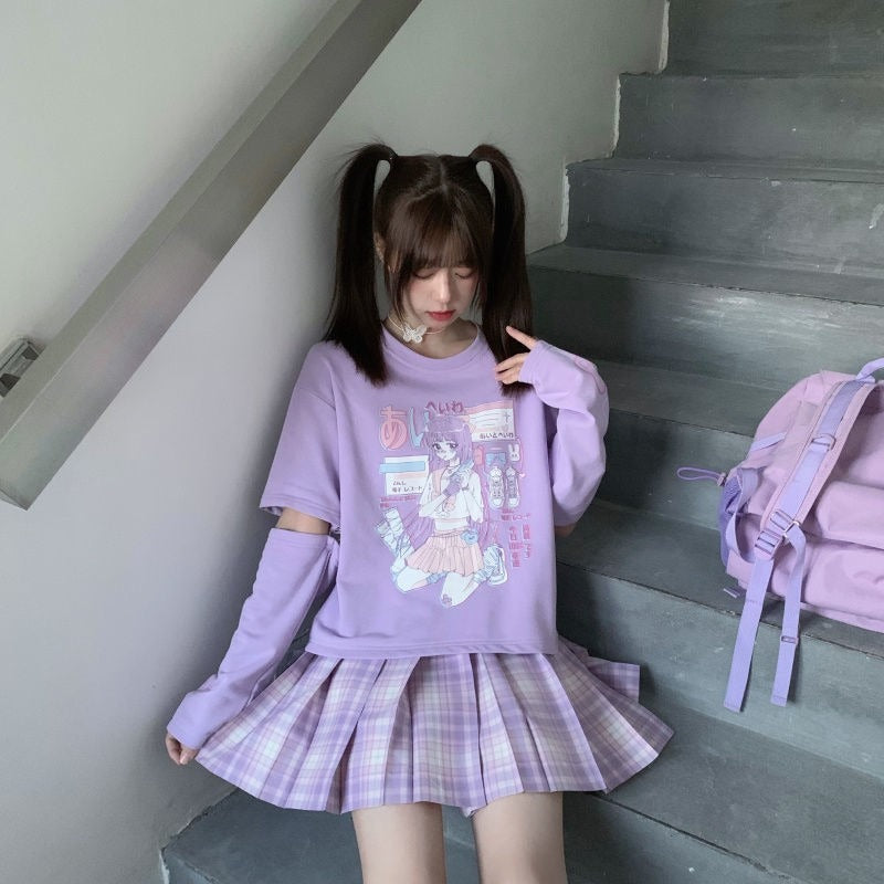 Gaming Femboy Pastel Anime Top with Cuffs