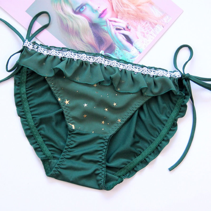 Cute Crescent Star Whimsical Panties