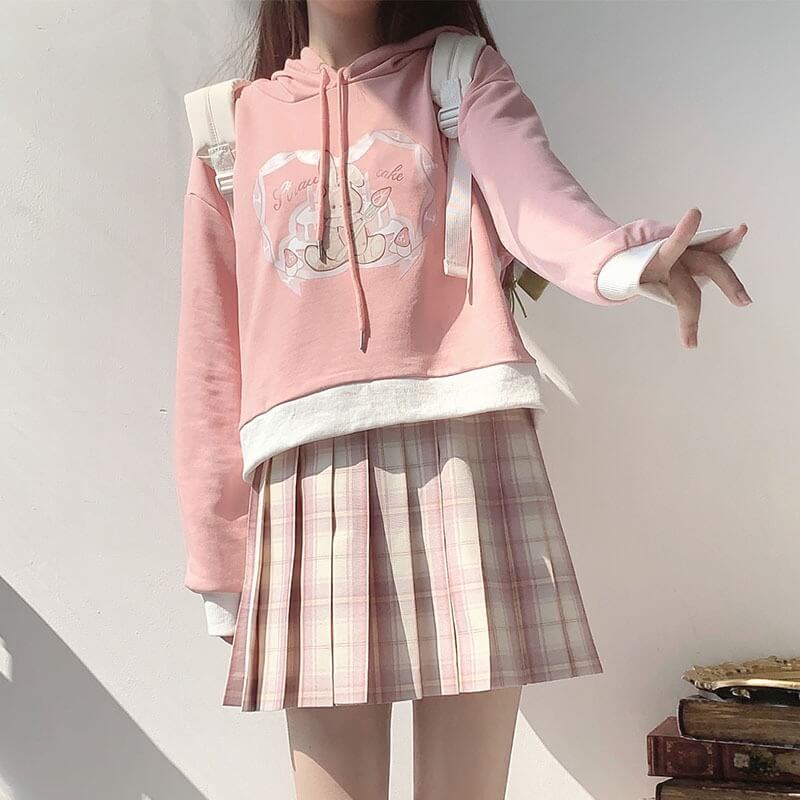 Sweet Bunny Cake Short Hoodie