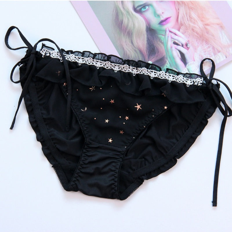 Cute Crescent Star Whimsical Panties