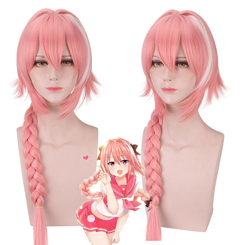 Pink Highlights White Femboy Astolfo Wig