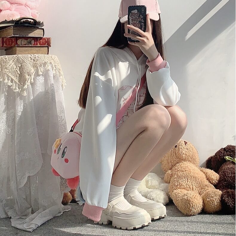 Sweet Bunny Cake Short Hoodie