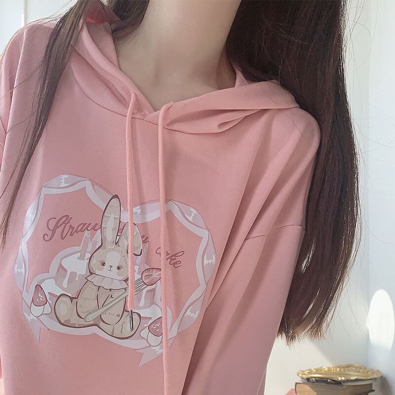 Sweet Bunny Cake Short Hoodie