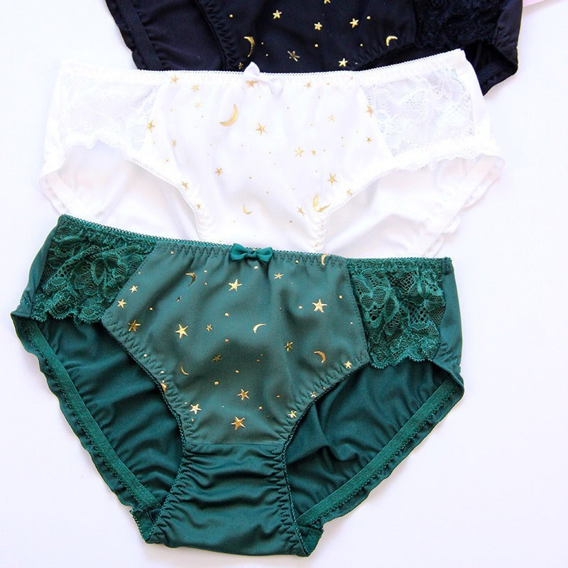 Cute Crescent Star Whimsical Panties