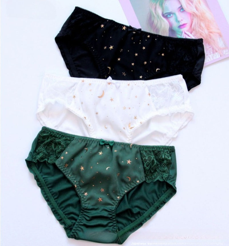 Cute Crescent Star Whimsical Panties
