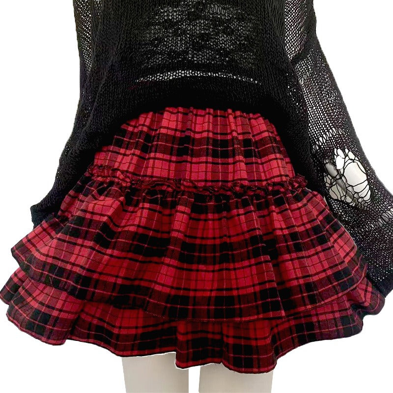 Gothic Tiered Plaid Skirt