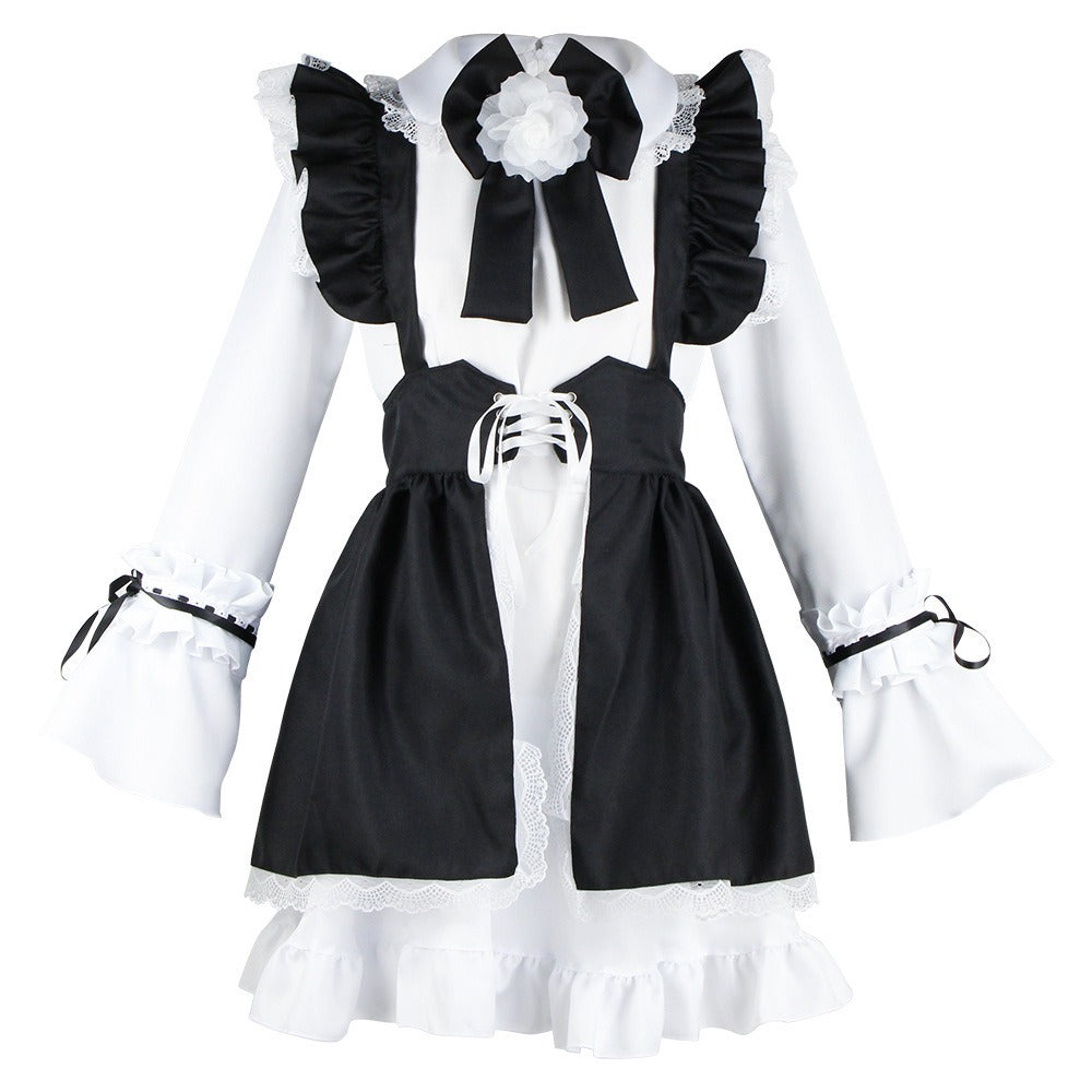 Black and White Japanese Maid Dress Set