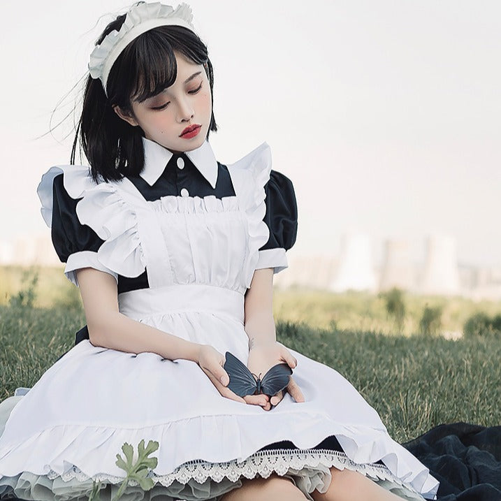 Black and White Lolita Maid Costume