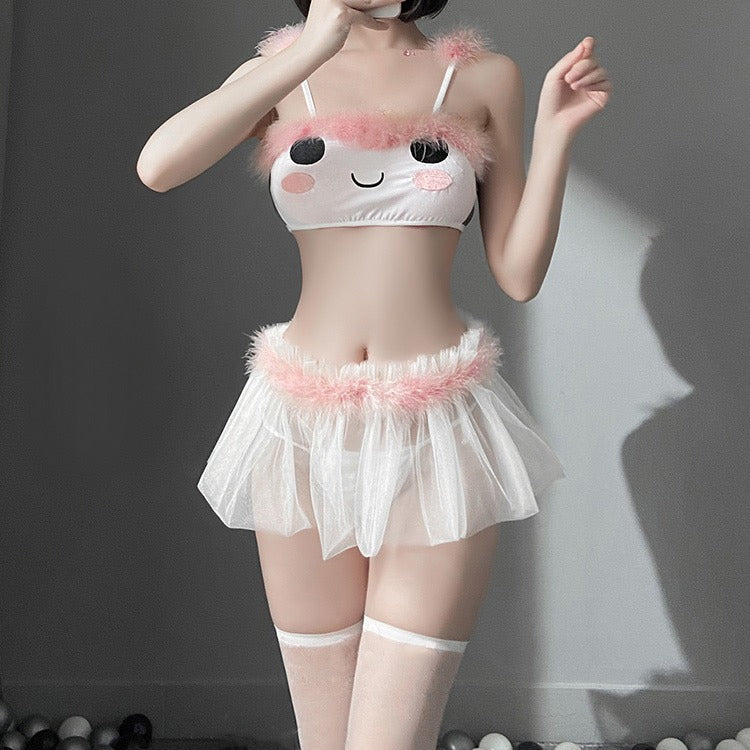 Cat Gauze Femboy Skirt Lingerie Set