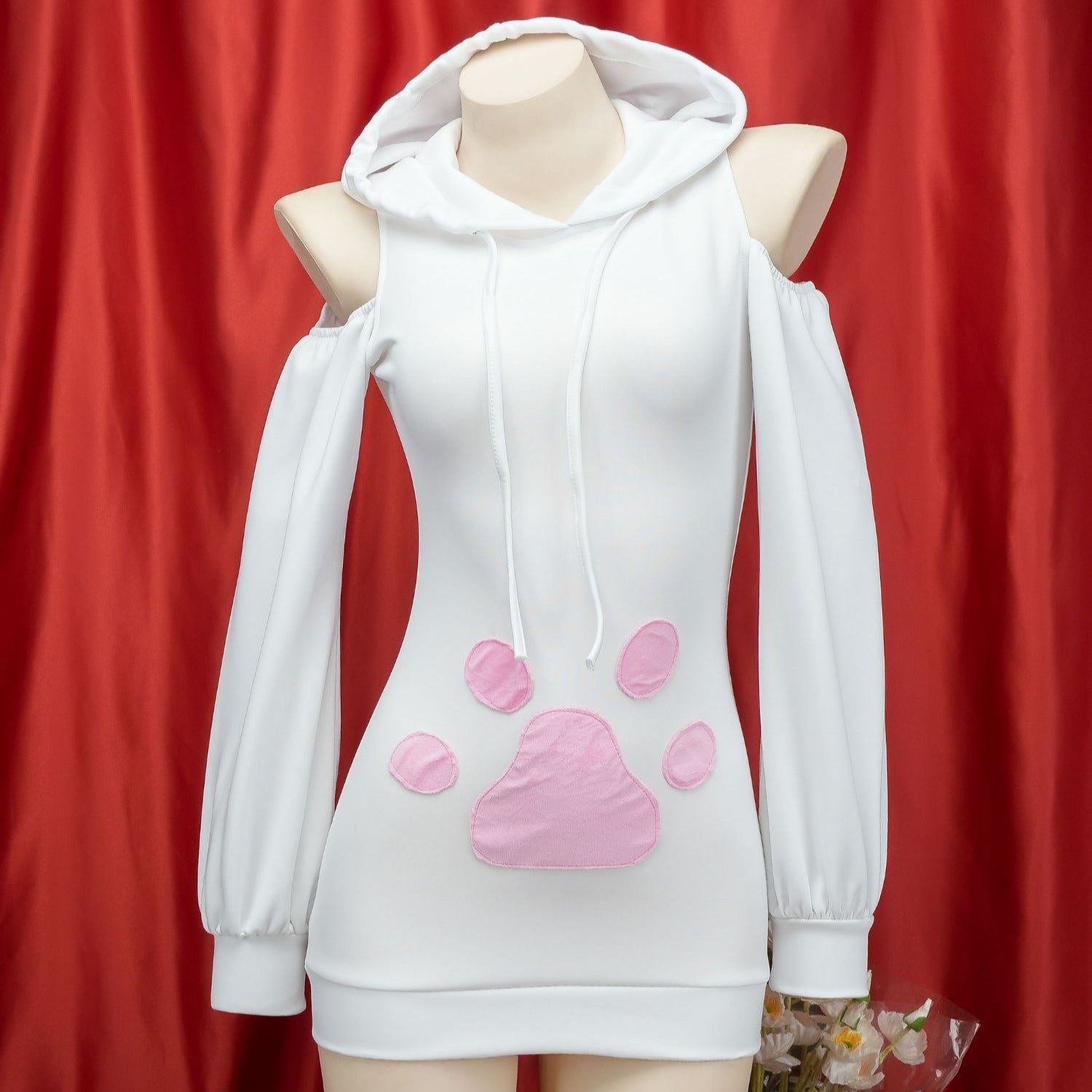 Cat Paw Bunny Pullover Hooded Dress