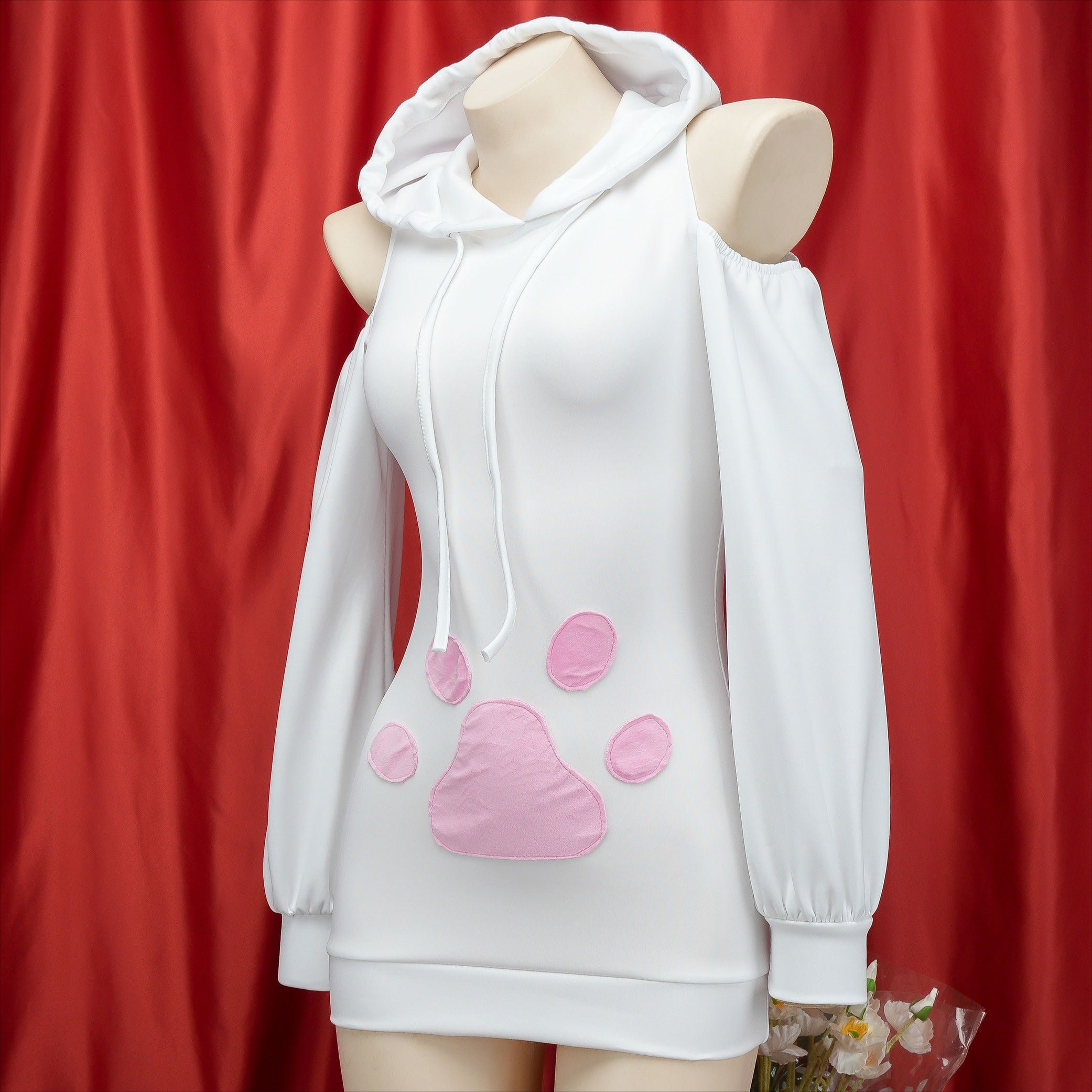 Cat Paw Bunny Pullover Hooded Dress