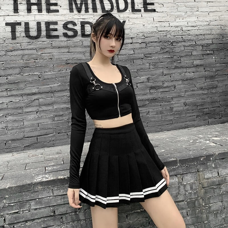 Classic Femboy Stripe Pleat Skirt