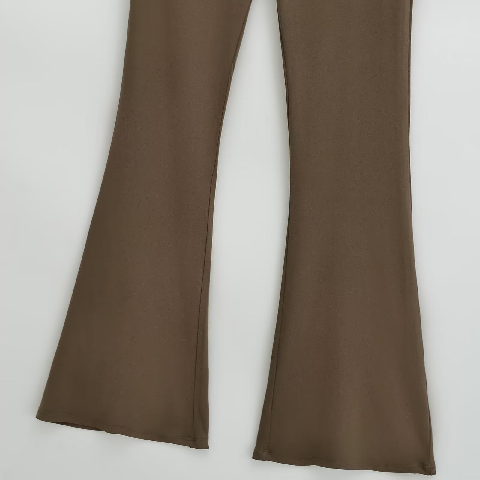 Contrast Color Cotton Flare Pants