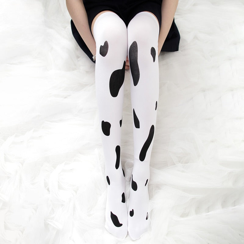 Cow Thigh High Stockings