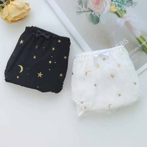 Cute Crescent Star Whimsical Panties