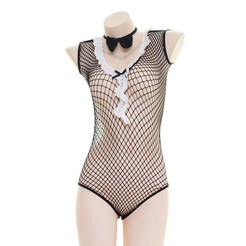 Fishnet Bunny Bodysuits Lingerie Set