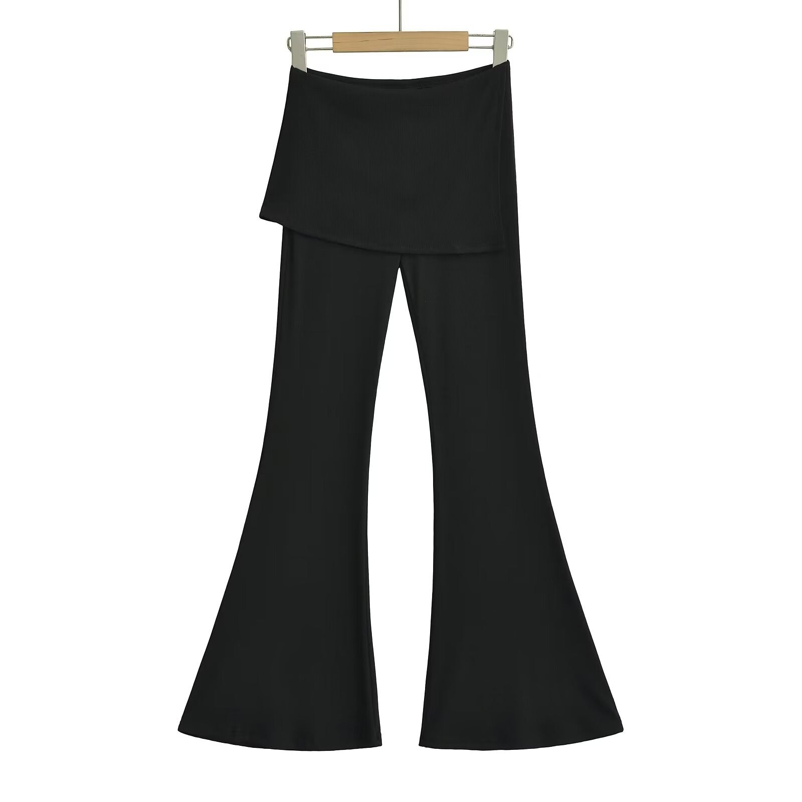 Flip Waist Elastic Flare Pants