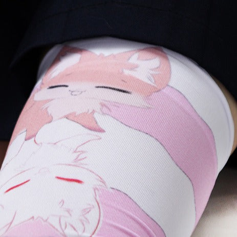 Fox Donut Thigh High Socks