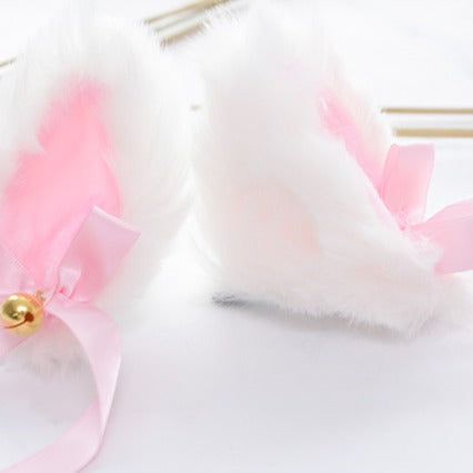 Furry Cat Ears Knotted Headband