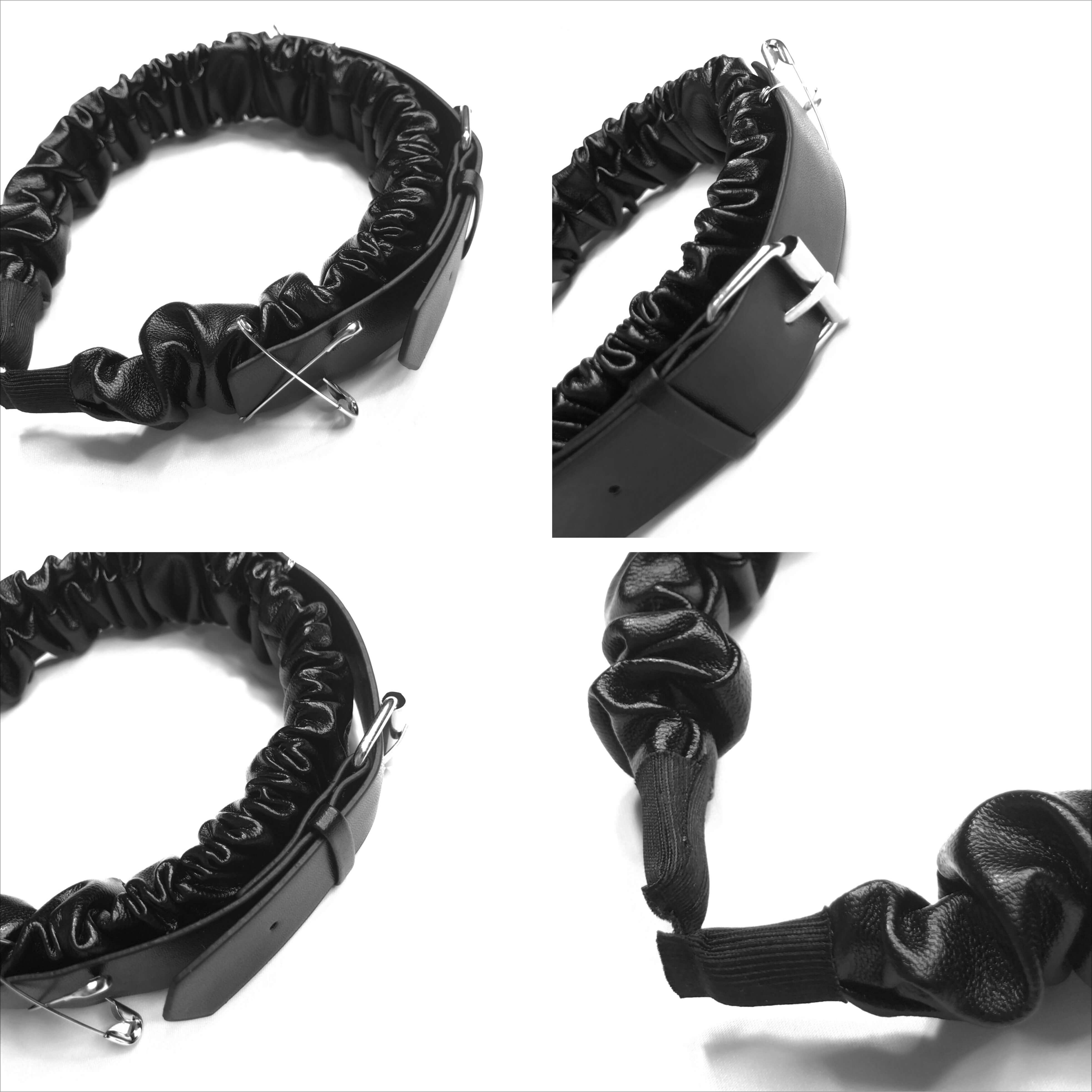 Gothic Punk Leather Belt Headband with Buckle