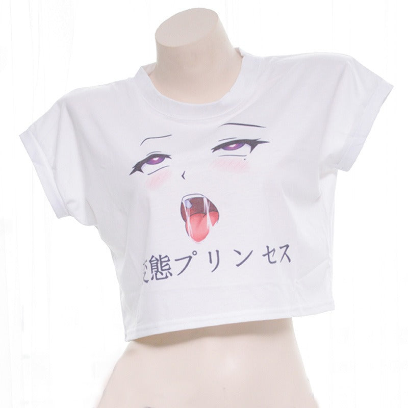 Japan Ahegao Face Anime Crop Top