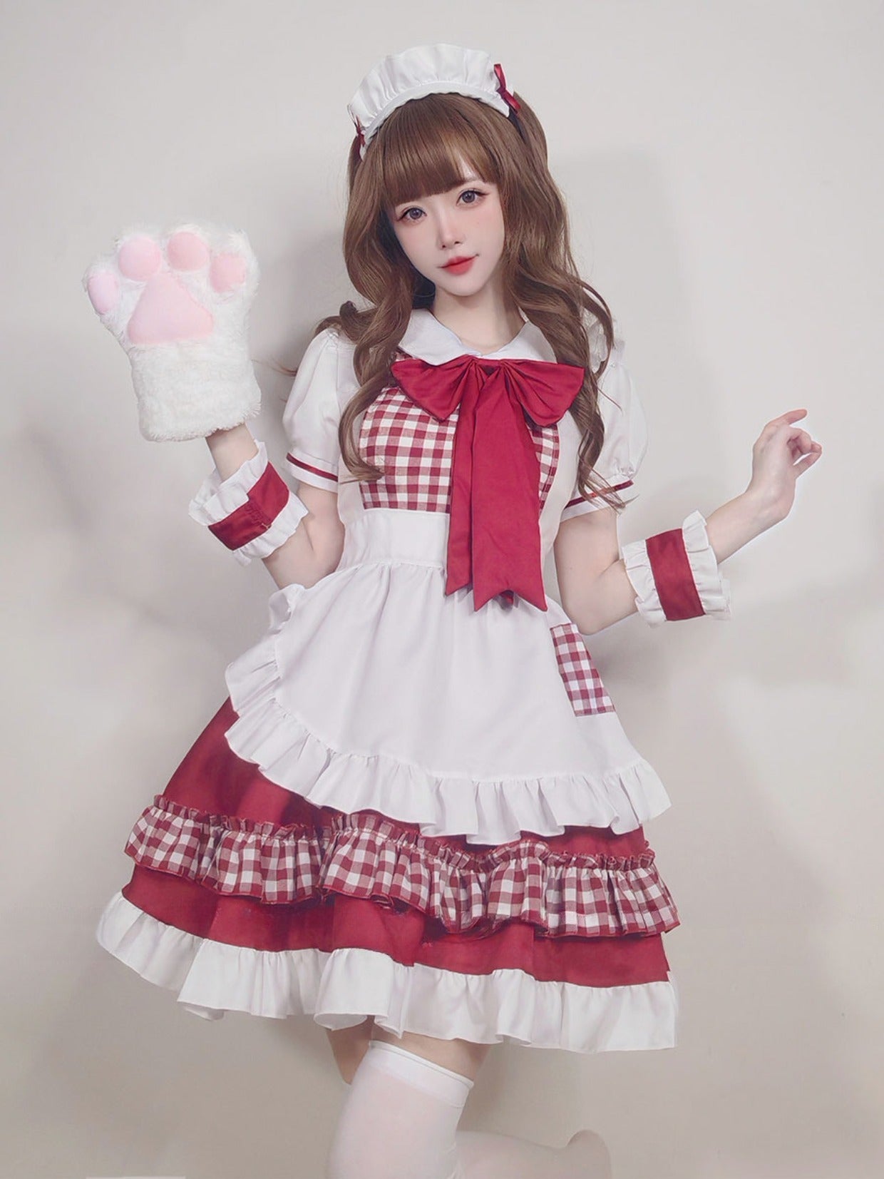 Lolita Plaid Maid Dress Set