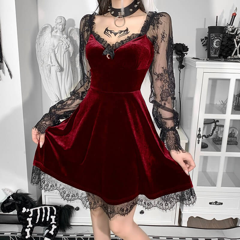 Lace Goth Femboy Princess Dress