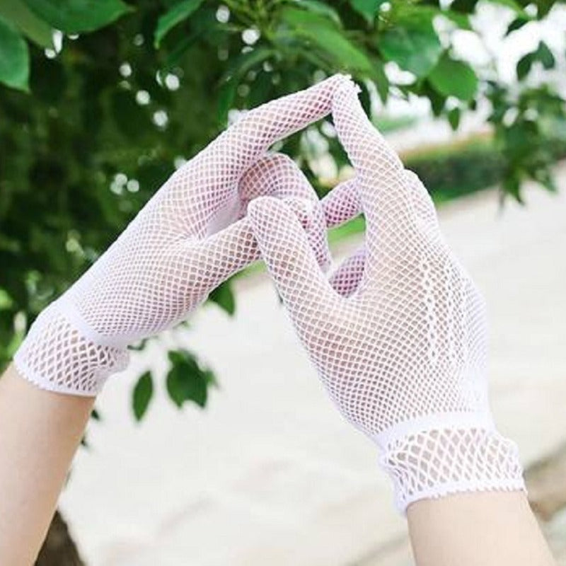 Lace Mesh Wedding Gloves for Femboy