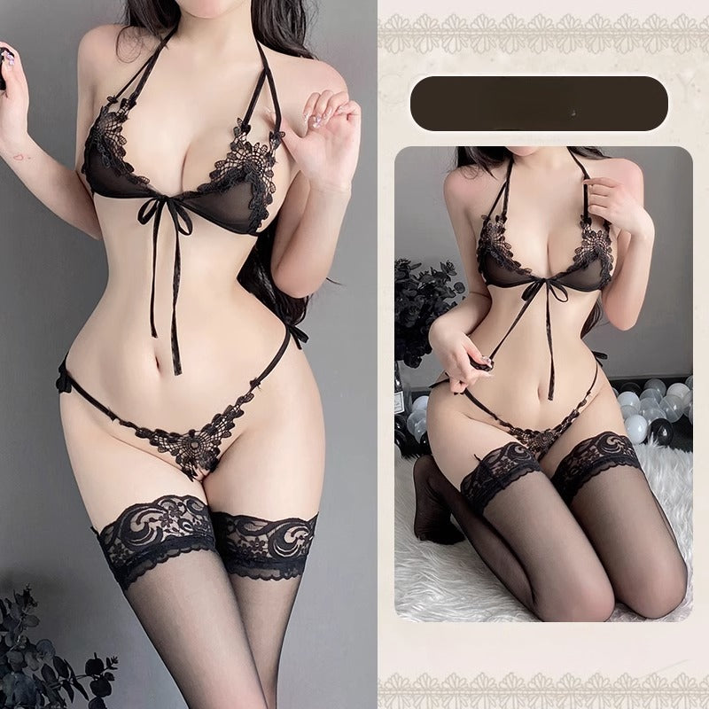 Lace Mini Coverage Femboy Lingerie Set