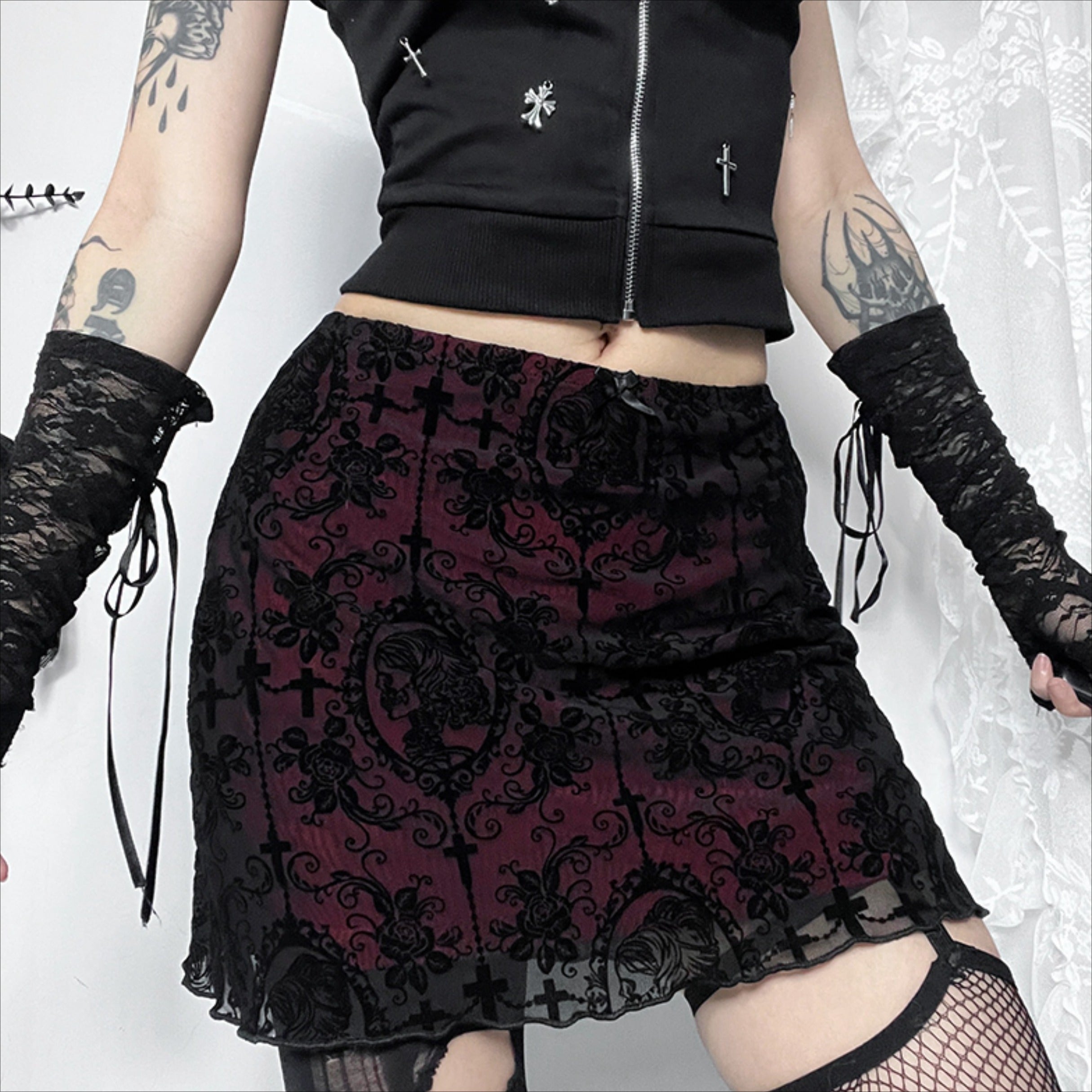 Layered Femboy Velvet Skirt