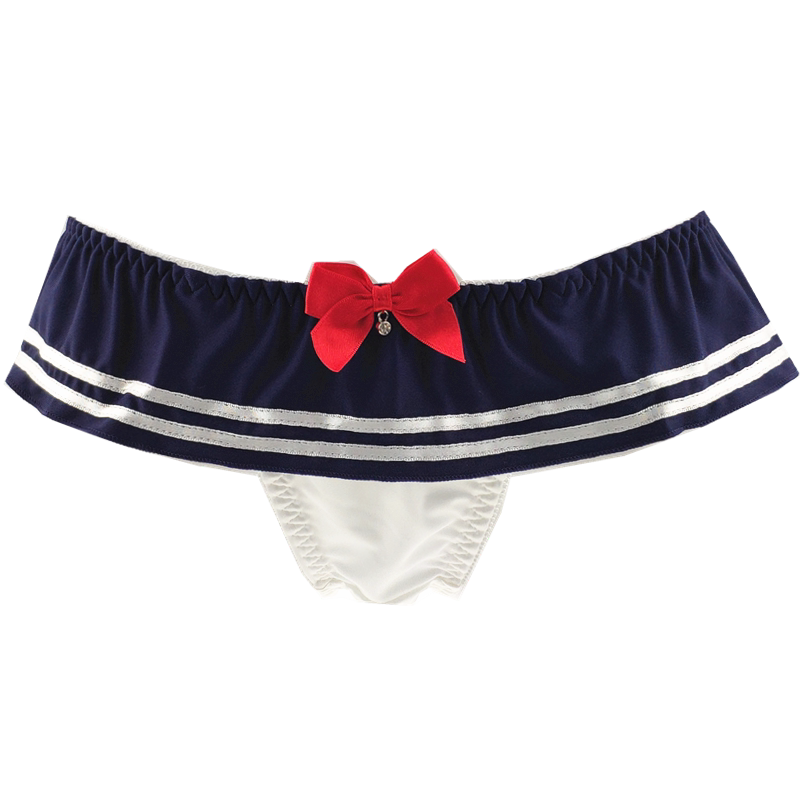 Navy Stripe Milk Silk Panties