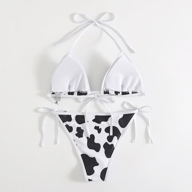 Sexy Cow Femboy Triangle Bikini