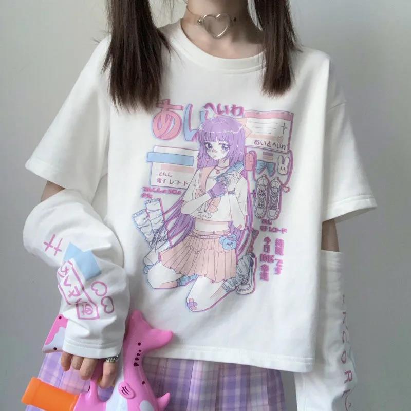 Gaming Femboy Pastel Anime Top with Cuffs