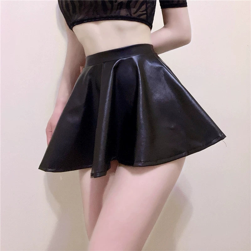 Black Patent Leather Femboy Skirt