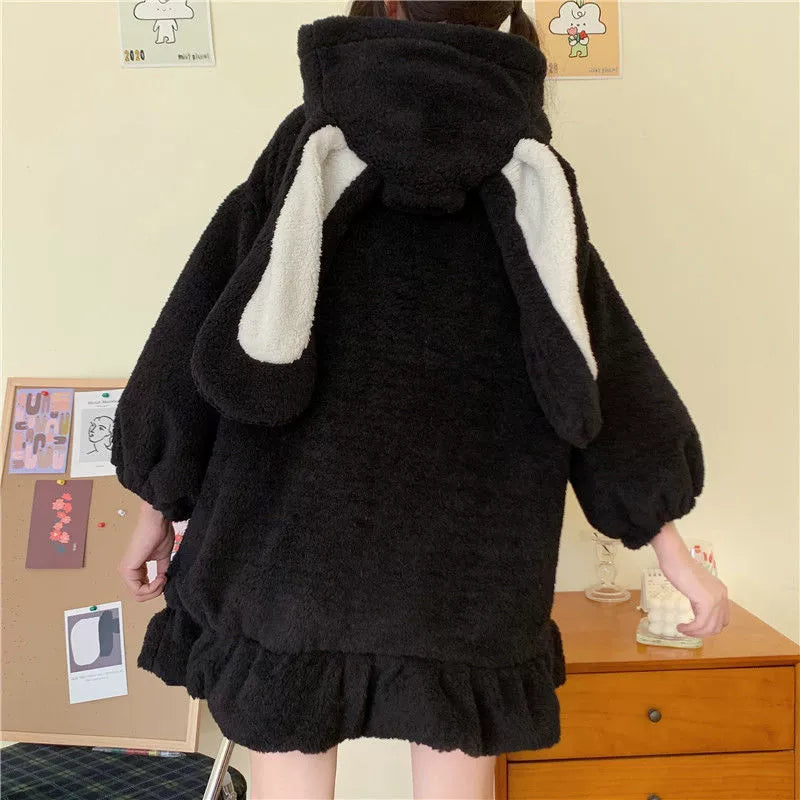 Rabbit Ears Fur Femboy Long Hoodie