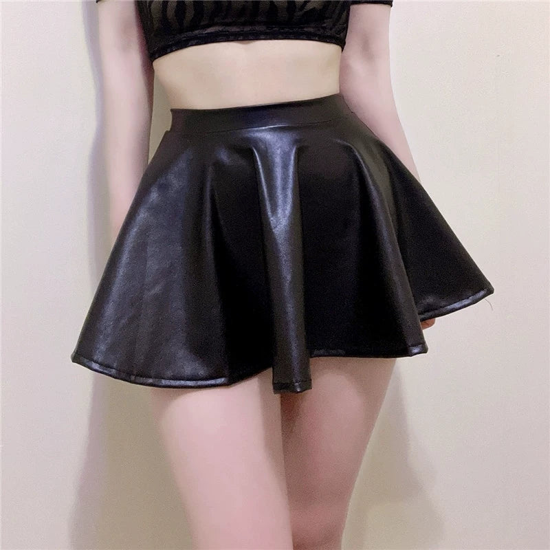 Black Patent Leather Femboy Skirt