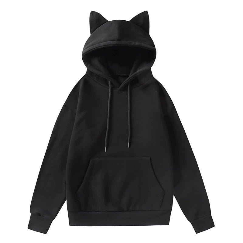 Cat Ears Femboy Hoodie with Kangaroo