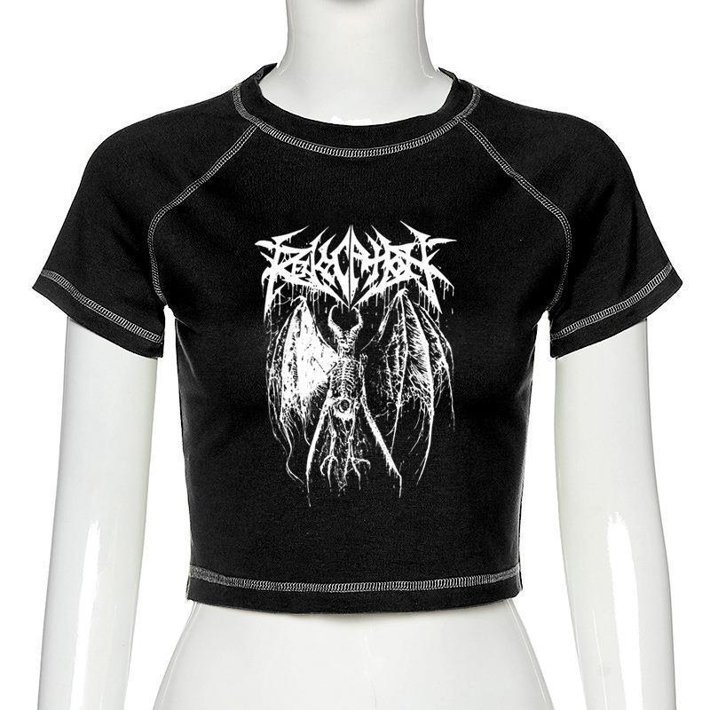 Fashion Gothic Crop T-shirt