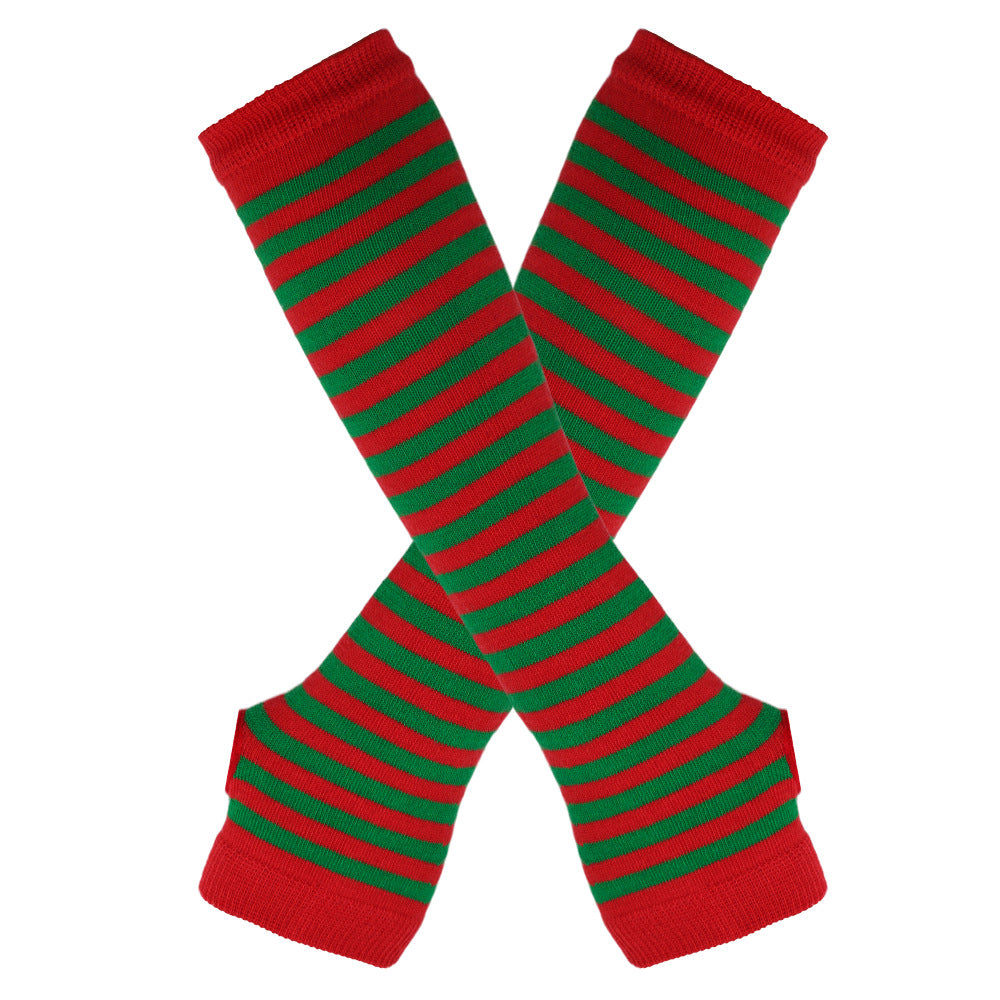 Knitted Cotton Striped Arm Warmer