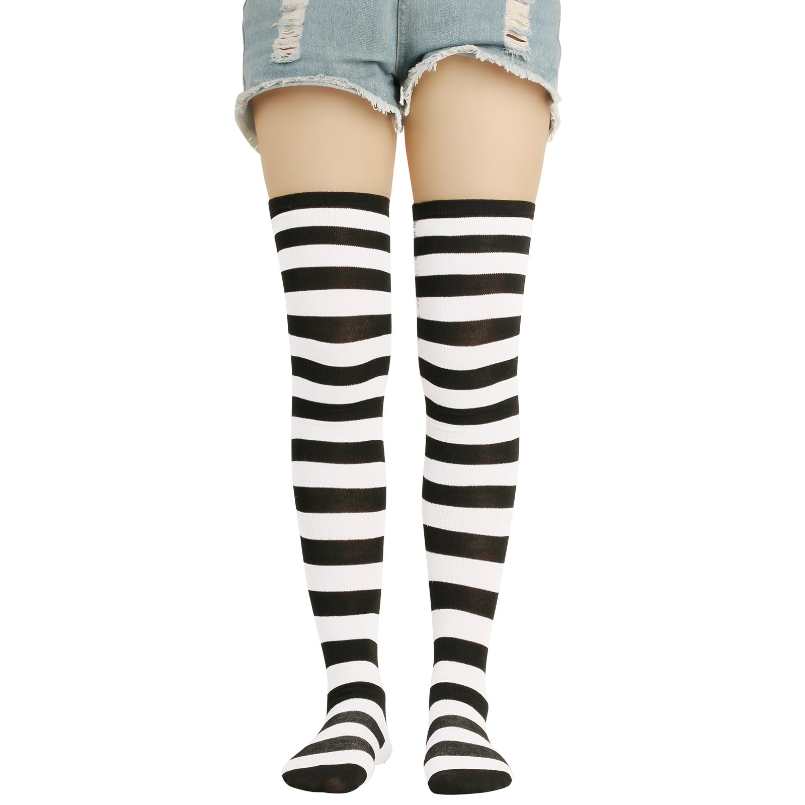 Cotton Cat Paw Striped Stockings